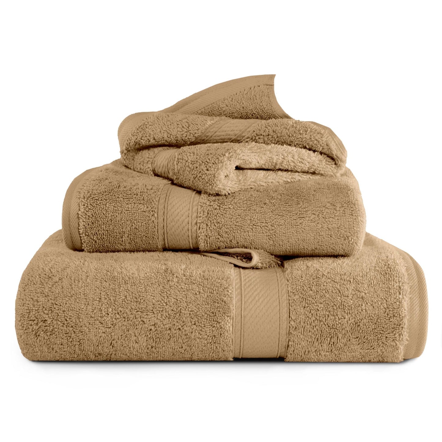 SUPERIOR Egyptian Cotton Ultra Plush & Absorbent, 3 Piece Set, Toast