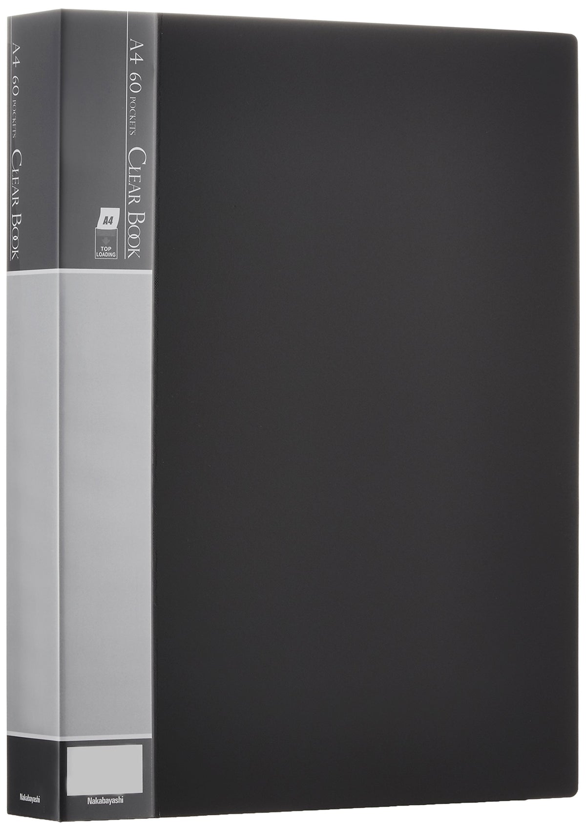 Nakabayashi CBE-1034D Clear Book, Clear File E, A4, 60 Pockets, Black