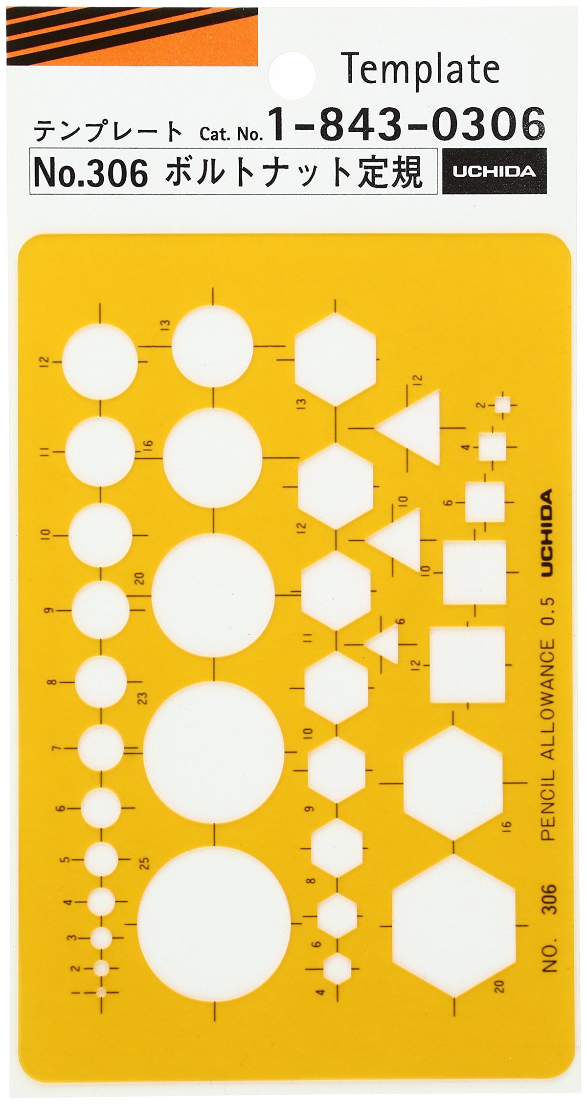 utida Template No. 306 Bolt Nut Ruler 1 – 843 – 0306
