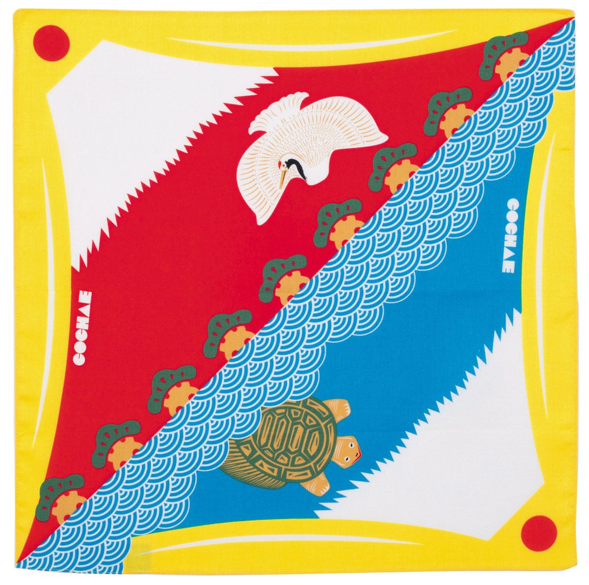 Yamada Textiles Musubi Fuku Cochae Furoshiki 48 Mount Fuji (Yellow) 20464-101