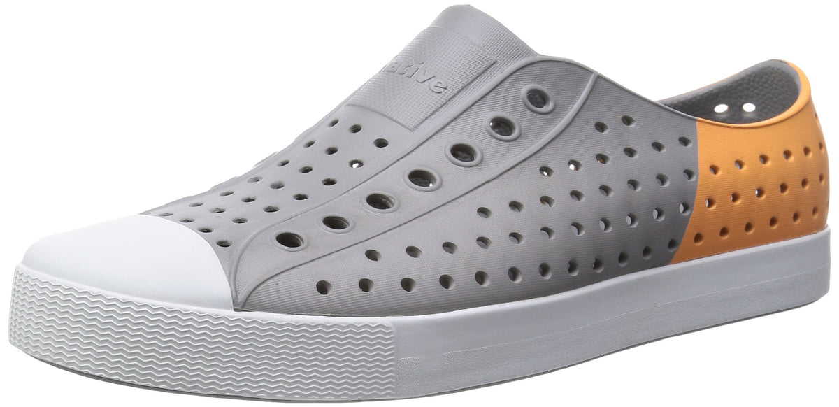 Native Shoes Unisex Jefferson Slip-on Sneakers Pigeon Grey/Lazer Orange Men's 4, Women's 6 Medium