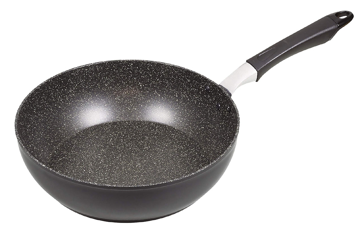 パール金属(PEARL METAL) Induction Compatible Deep Mega Marble Frying Pan, 深型フライパン 28cm, black (black 19-3911tcx)