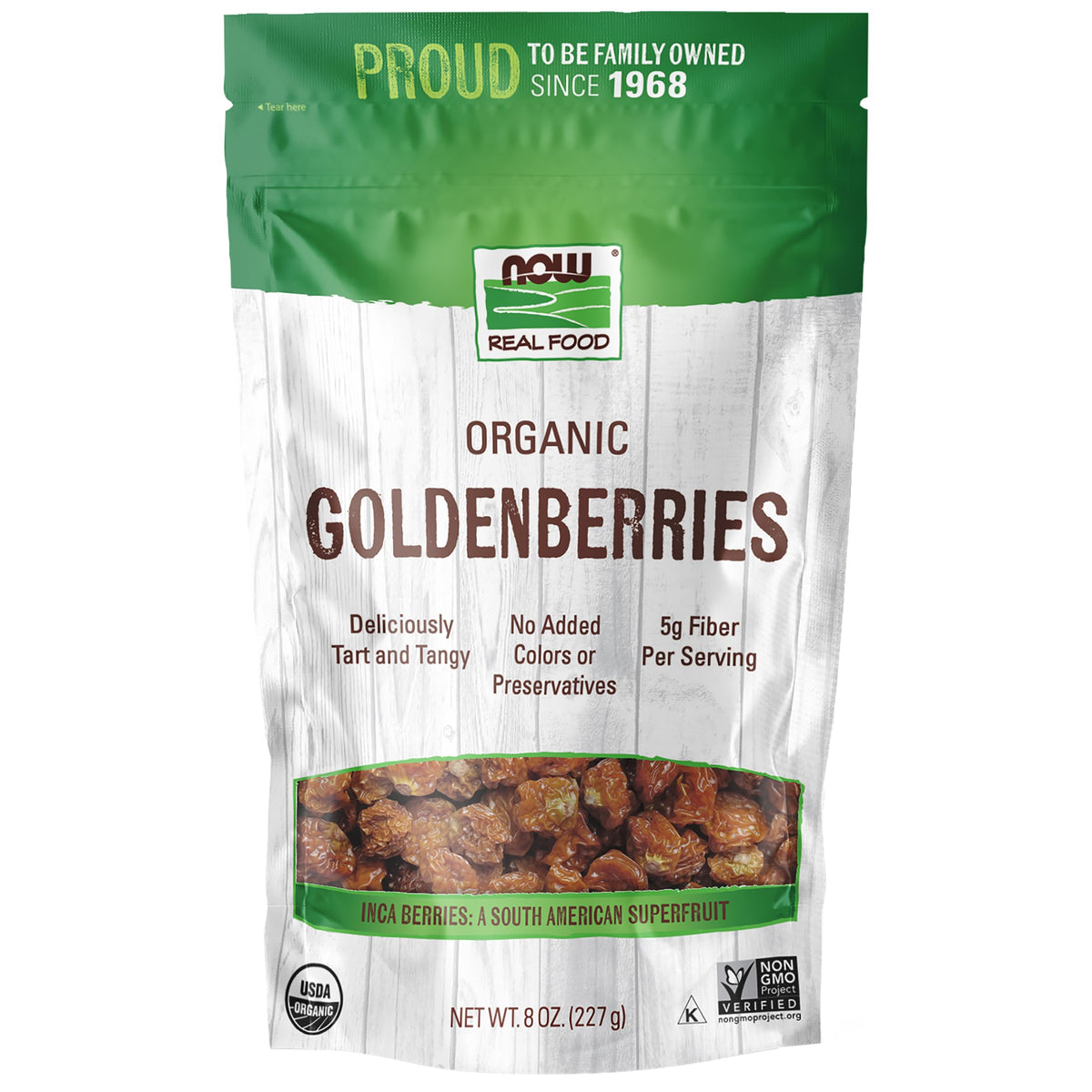 NOW Foods, Organic GoldenBerries, South American Superfruit with Fiber, Potassium, and Vitamin A, 8-Ounce (Packaging May Vary)
