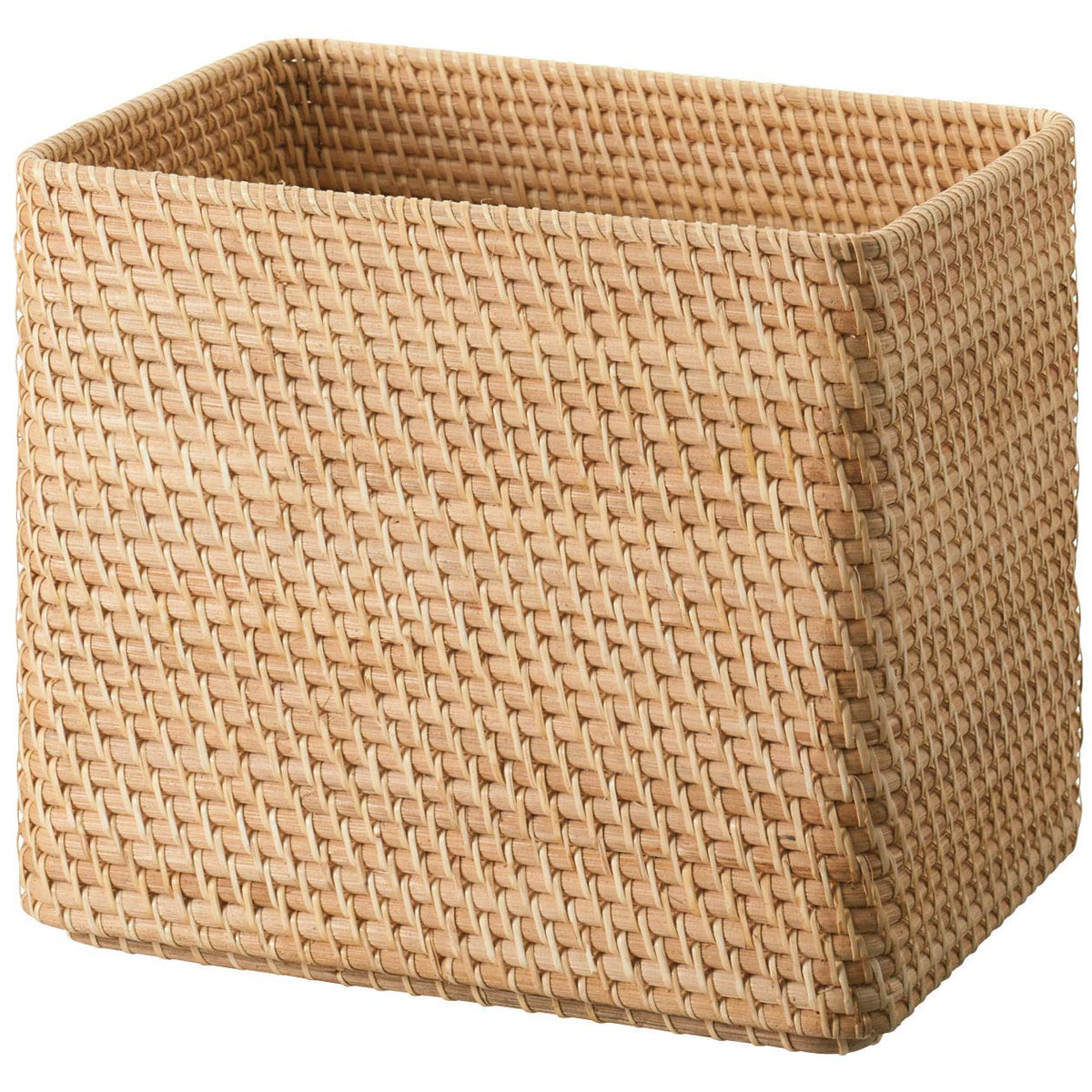 MUJI 38309819 Overlapping Rattan Rectangular Basket, Extra Large (V) Approx. Width 14.2 x Depth 10.2 x Height 12.2 inches (36 x 26 x 31 cm)