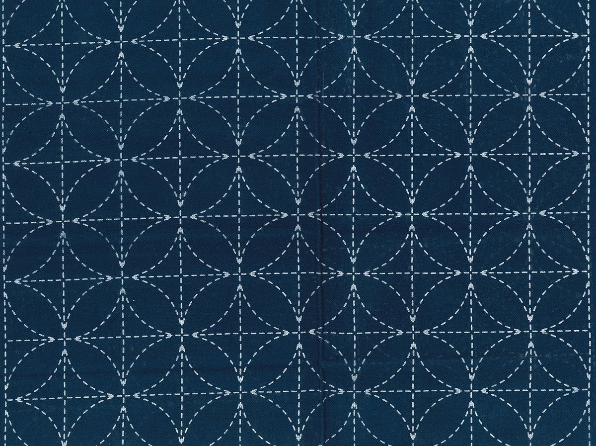 Sashiko fabric indigo dyeing 8 flower