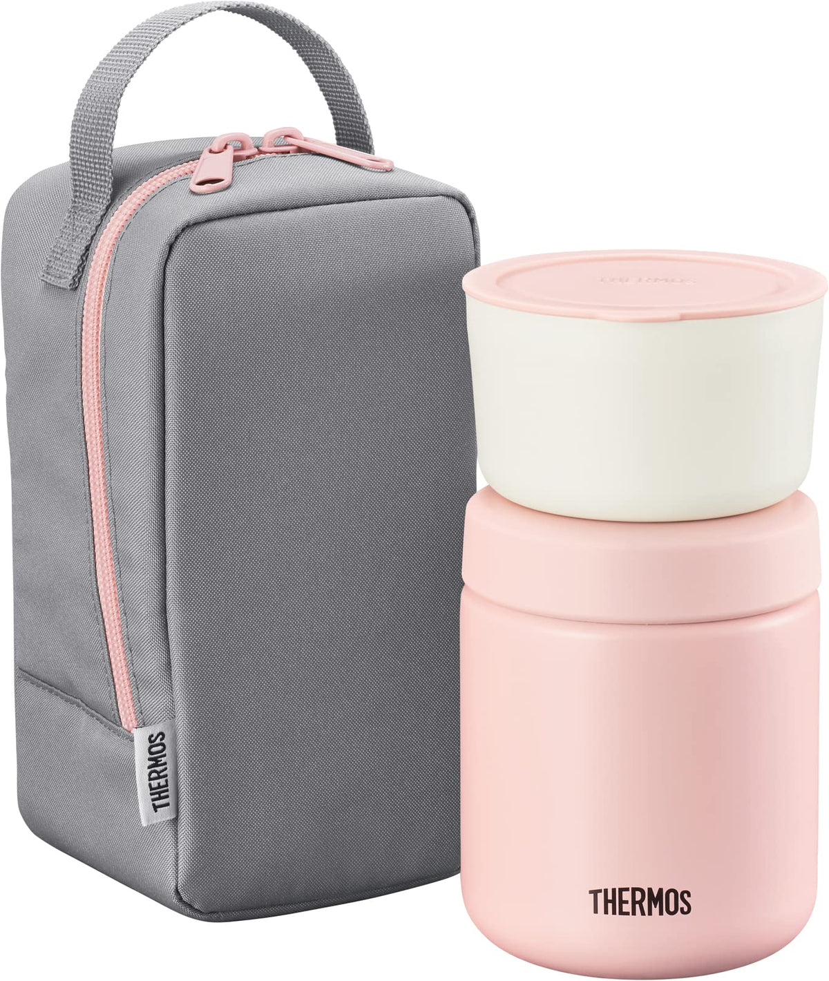 Thermos Vacuum Insulated Soup Lunch Set, 10.1 fl oz (300 ml), Pink Gray JBY-551 P-GY