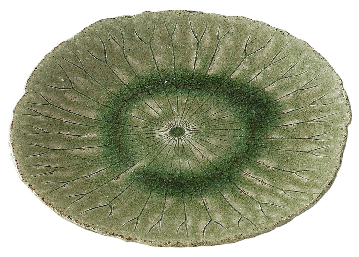 丸伊製陶 Shigaraki Ware Lotus Leaf Platter, Hephamon, Platter,