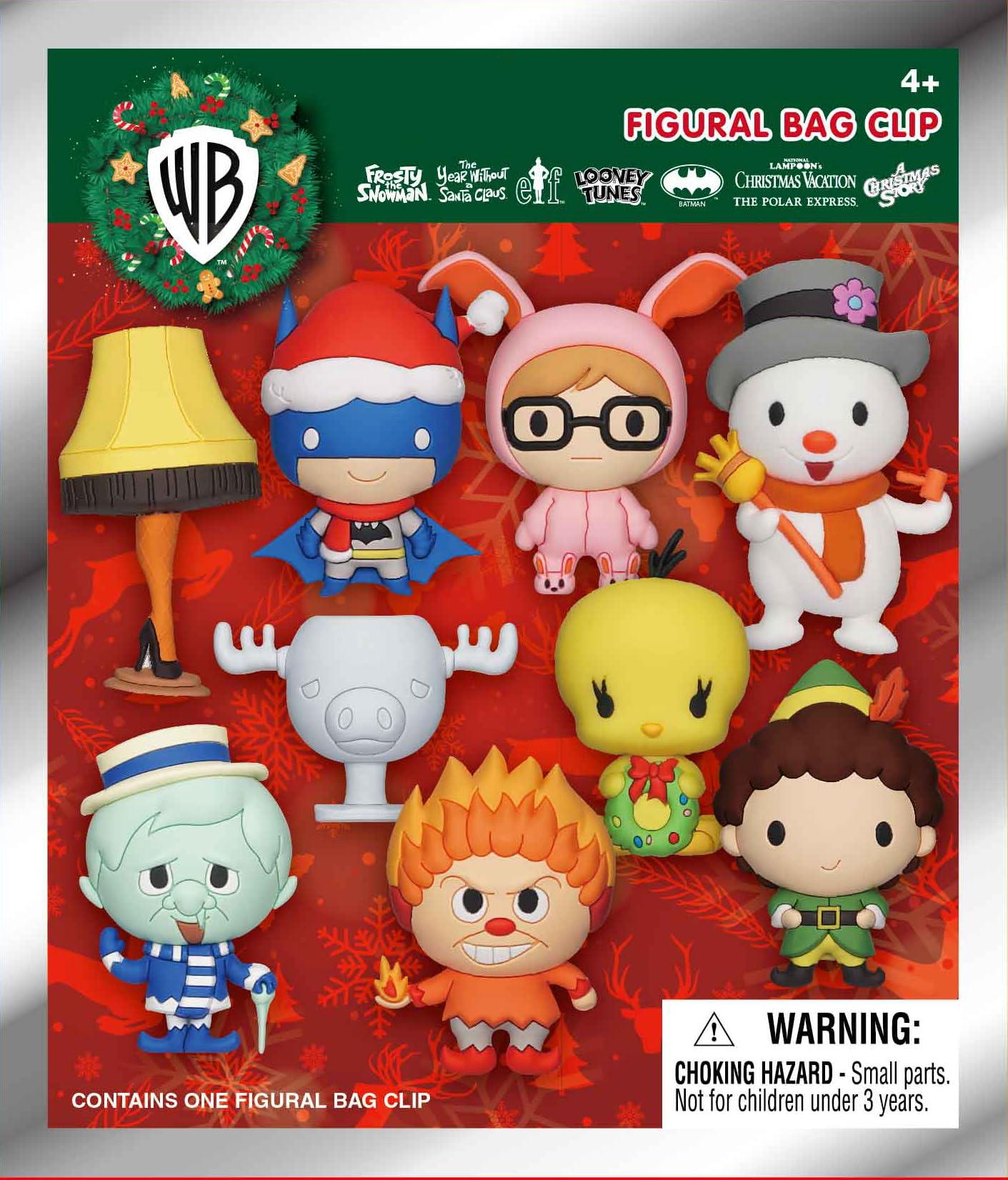 Warner Bros. Christmas Series 1 – 5" Collectible Bag Clip – Blind Bag (ONE Random Figure) – Holiday TV Character Keychain/Backpack Accessory | Official Licensed Merchandise