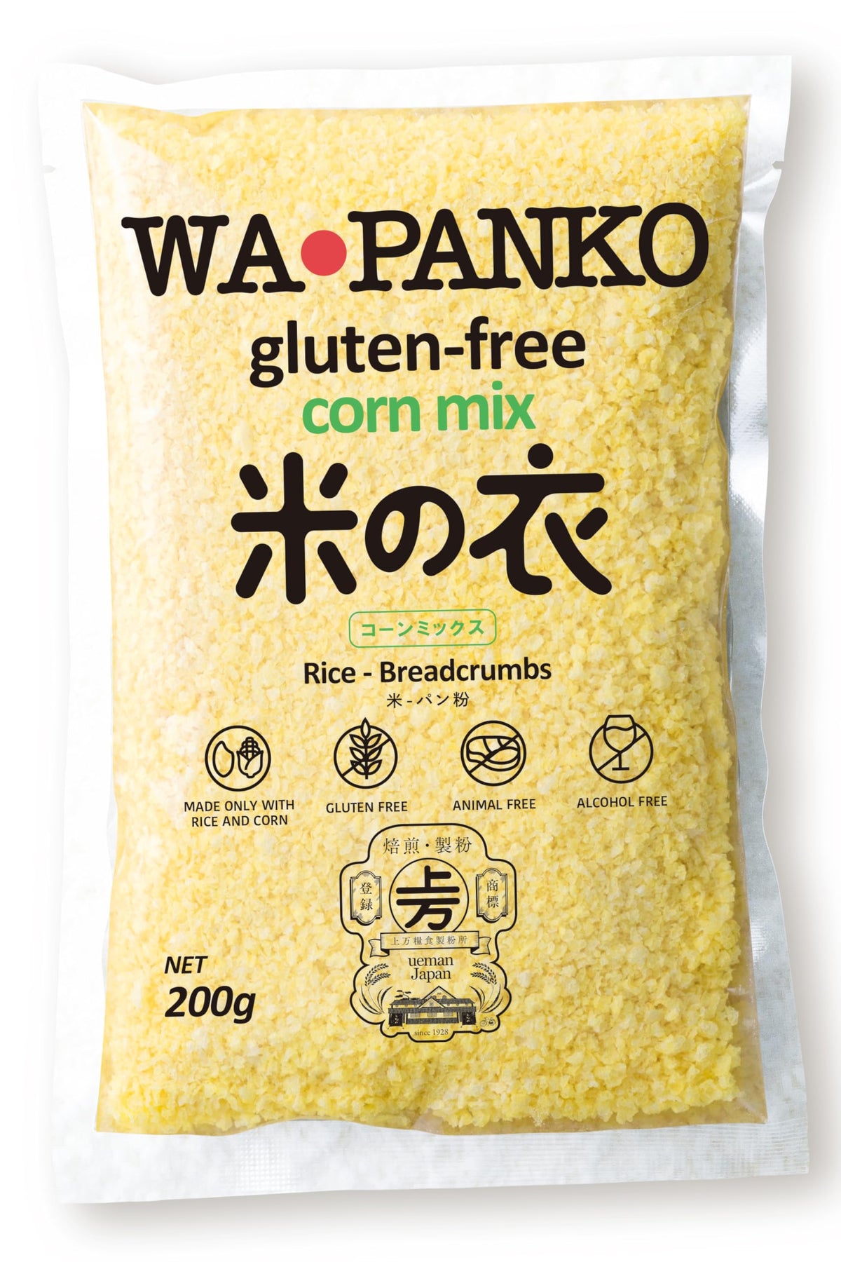 WAPANKO Corn Mix Gluten-Free Panko Bread Crumbs, Rice & Corn, 7.1 oz