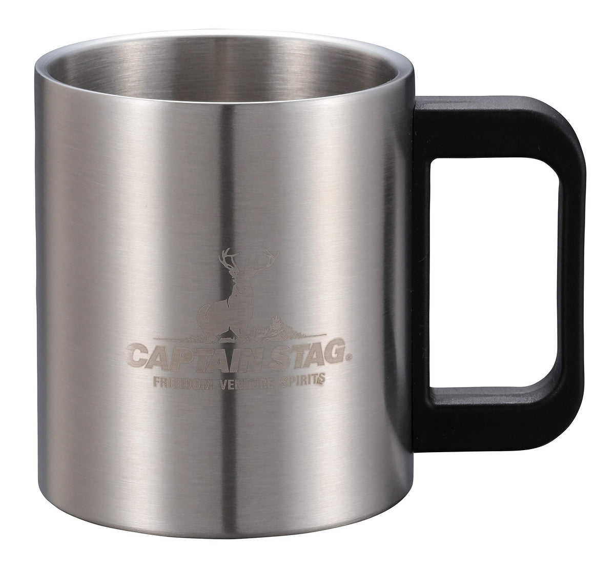 Captain Stag UH-2012 Outdoor Cup, Mug, Cup, Tumbler, 11.8 fl oz (350 ml), Double Stainless Steel, Hollow Double Wall Construction, Stainless Steel, New Freedom