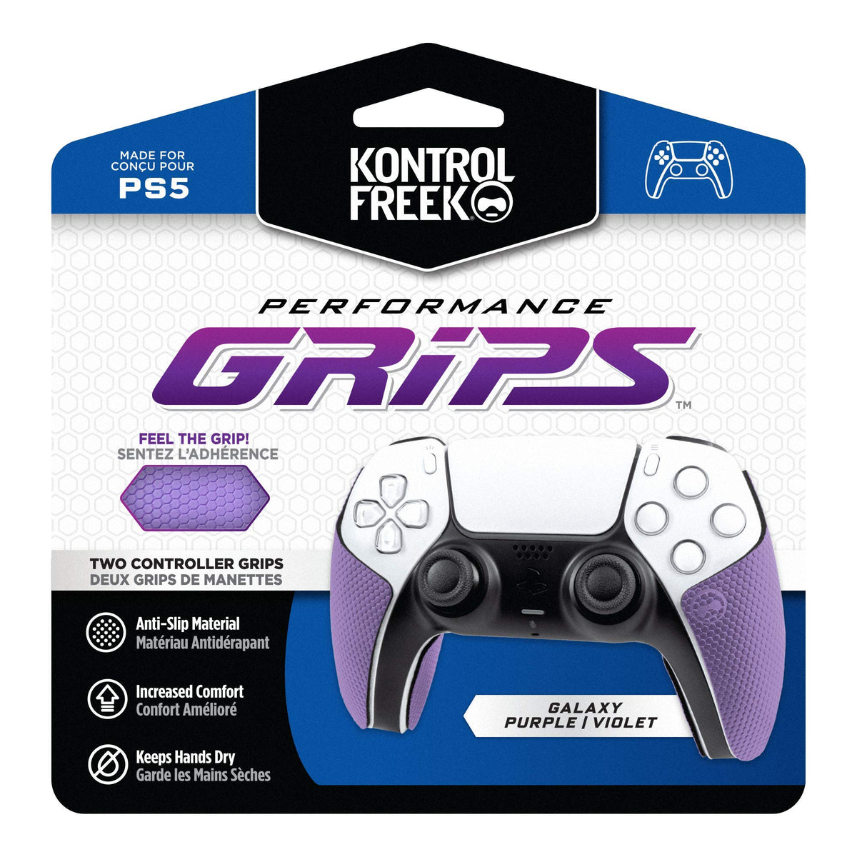 KontrolFreek Performance Grips for PlayStation 5 (PS5) Controller (Galaxy Purple)