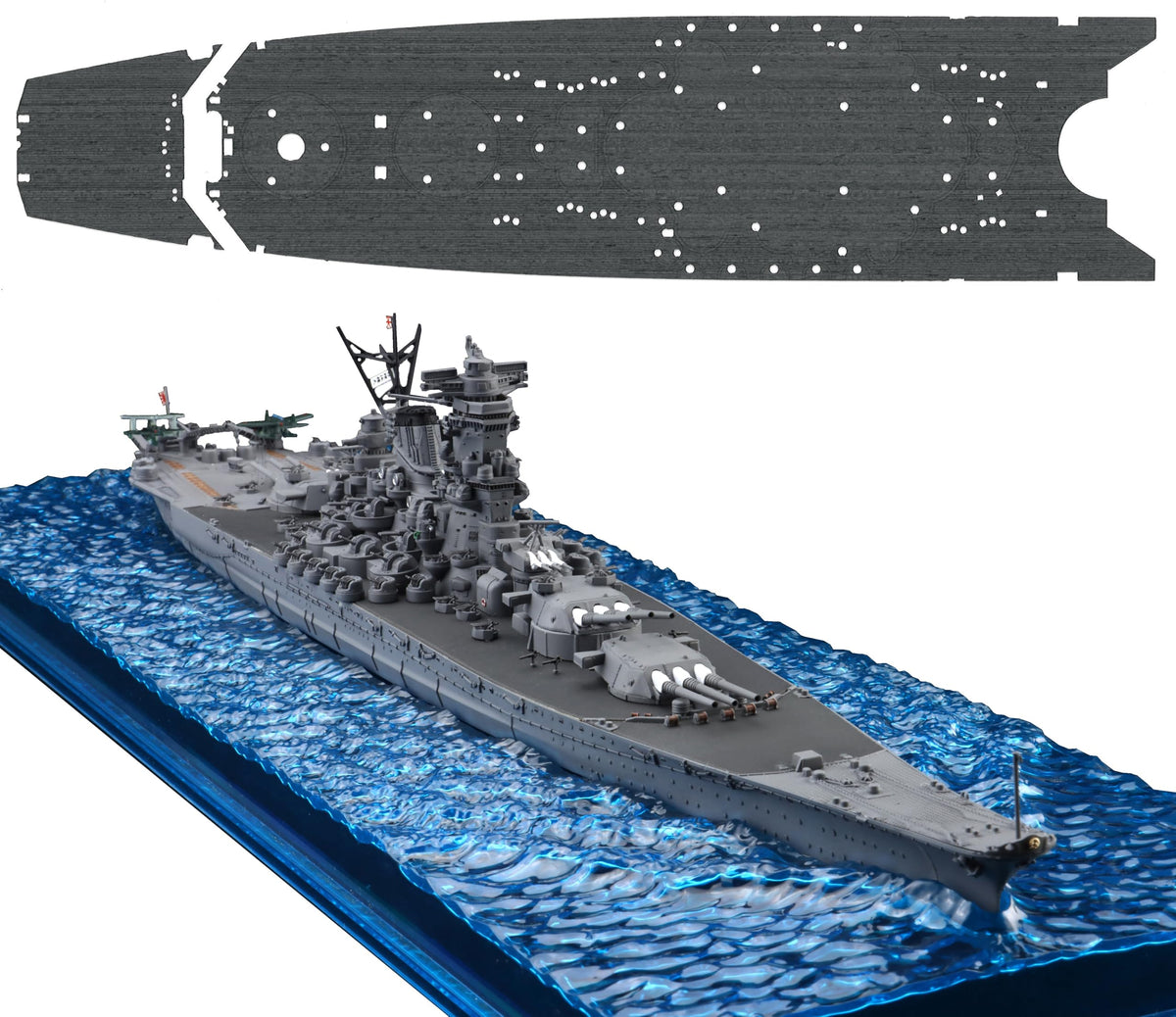 Fujimi Mokei WN-1 EX-2 1/700 Wave Series (Snap Specification) No. 1 EX-2 Japan Navy Battleship Yamato (Operations Tenichi, 1920) (Wood Deck Seal)