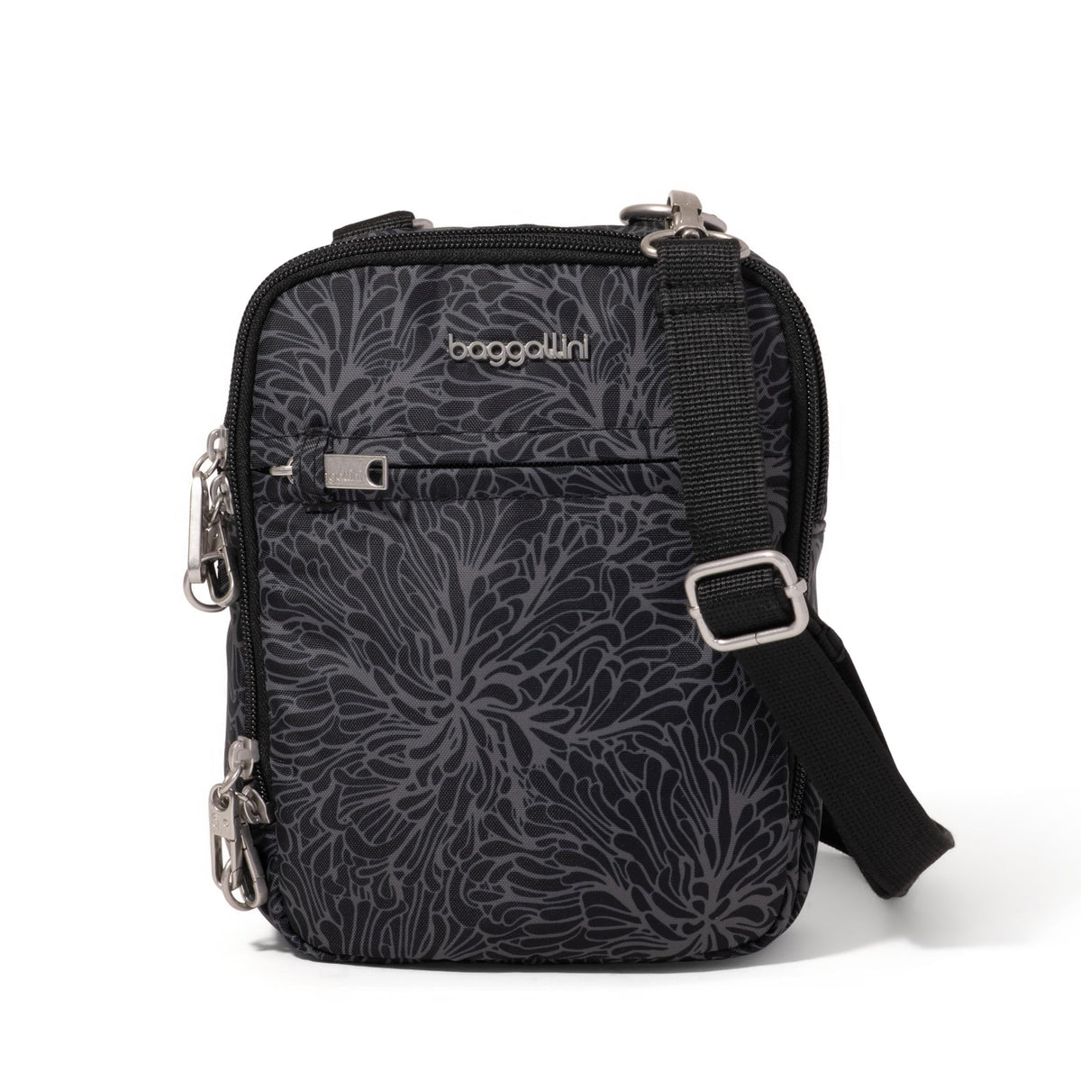 Baggallini Securtex Anti-Theft Mini Everything Crossbody Bag, 6.3"x8.25" RFID, Locking Zippers & Cut-Resistant Strap
