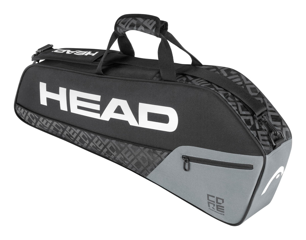 HEAD Core 3R Pro Tennis Racquet Bag, Holds 3 Racquets, Adjustable Strap, Black