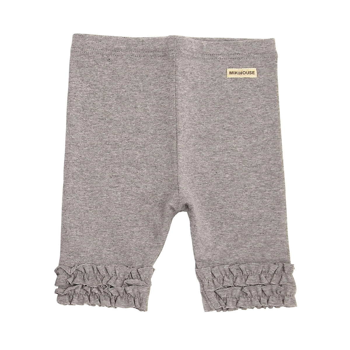 Miki House 12-3113-496 Half Pants, 6/4 Length, Plain, Leggings, Trousers, Ruffles, Girls, Babies, Kids, Children's Clothing, gray, 120
