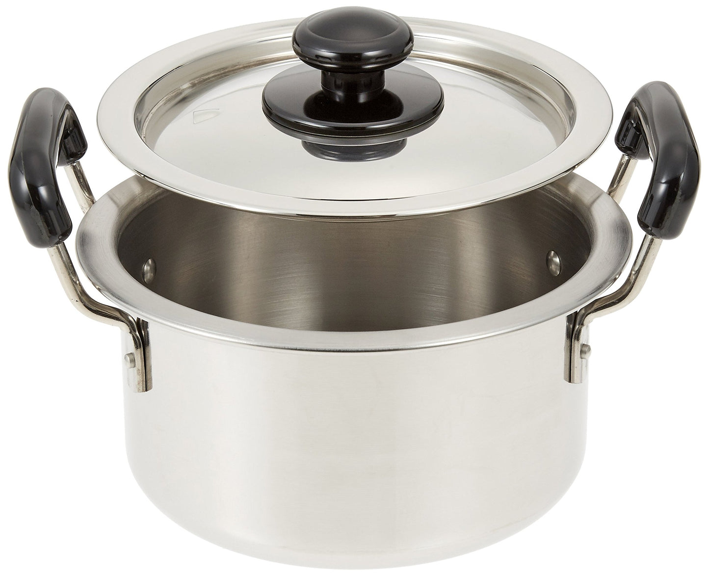 Endoshoji AZT0718 Commercial Plastic Pattern, Plank, Utility Pot, 7.1 inches (18 cm), Compatible with Induction Cookers, Main Unit, 18-0SUS, Lid 18-8SUS, Made in Japan