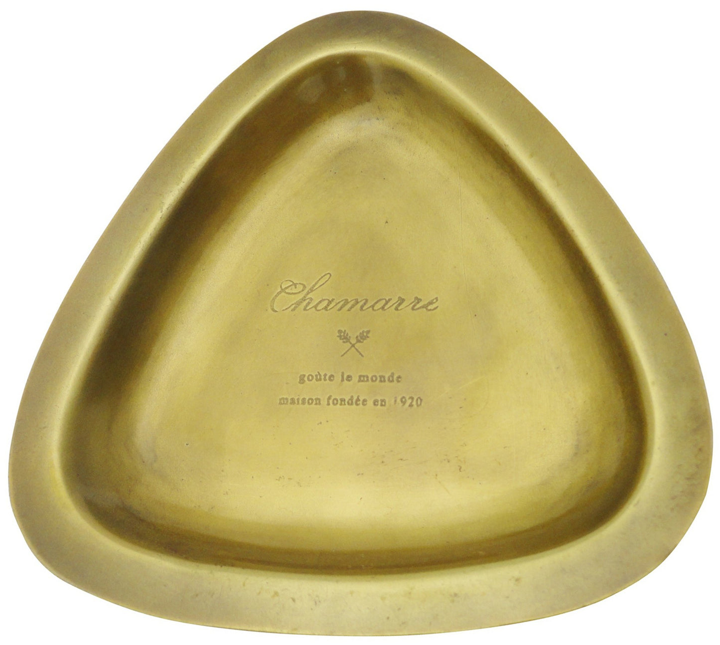 PL Antiqued Tray CHAMARRE Tray, Triangle, Iron, Gold, 63022 W 4.1 x D 4.1 x H 0.4 inches (10.5 x 10.5 x 1 cm)