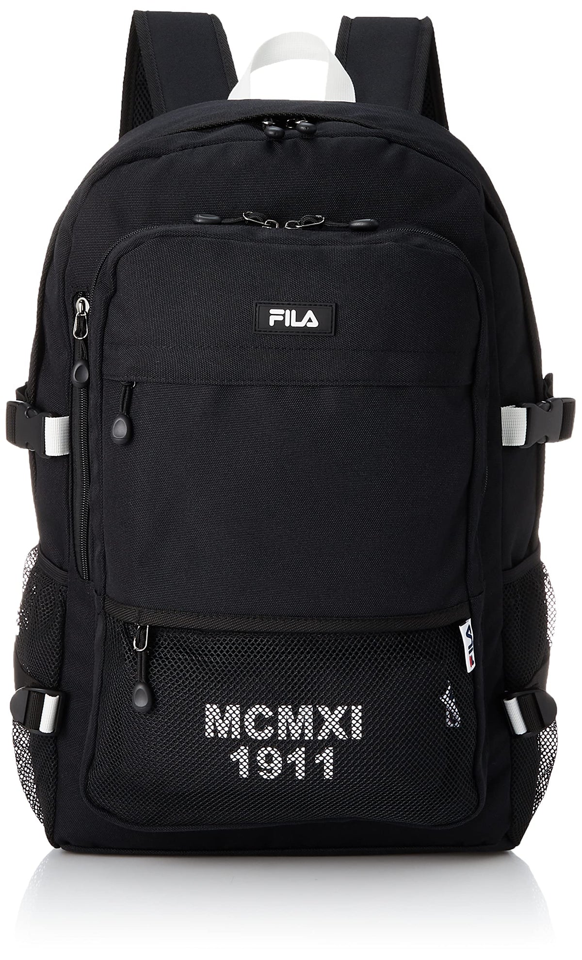 FILA(フィラ) Fira Pregio Rucksack, 2-Layer Backpack, 1.5 gal (35 L), Black, One Size