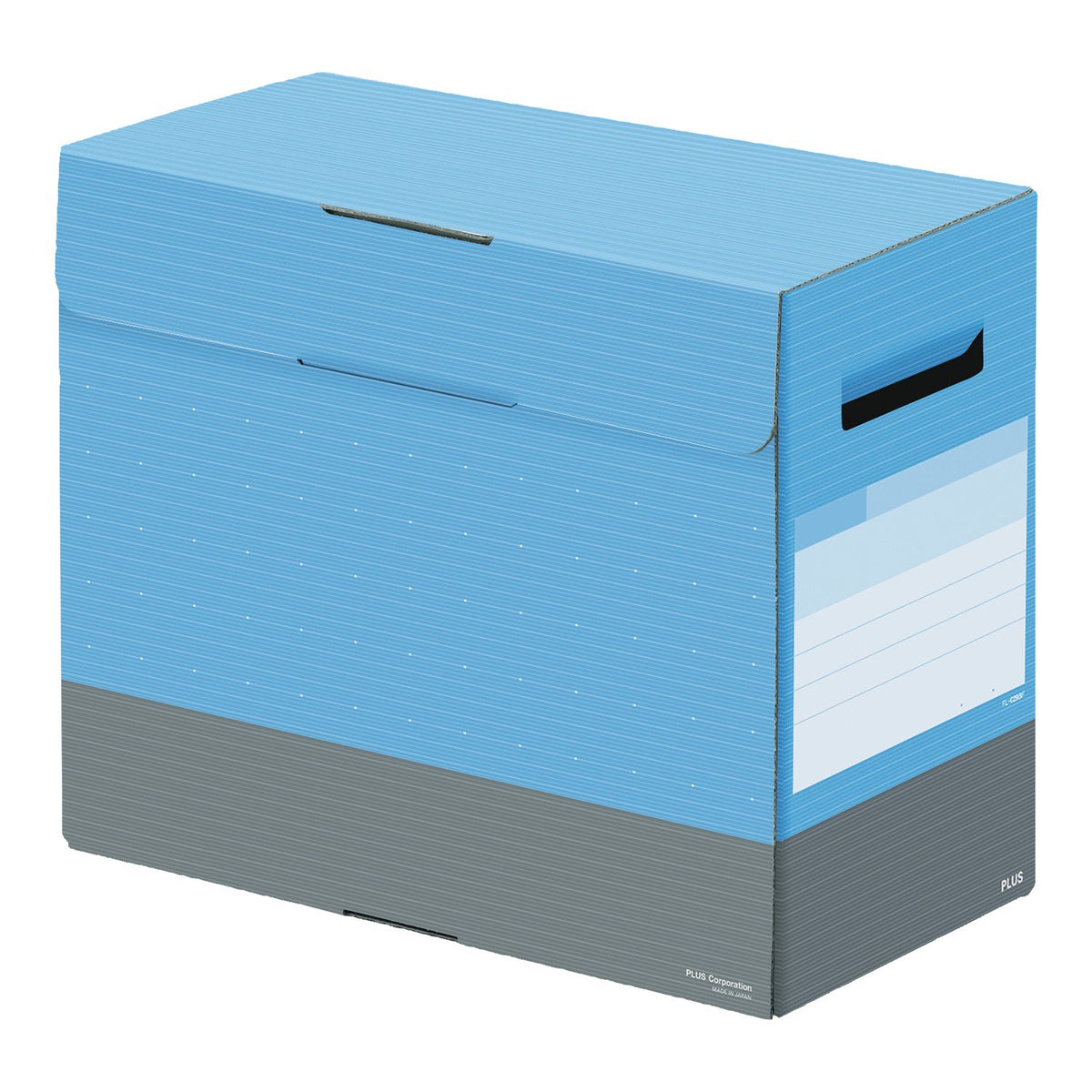 Plus File Box with Lid, A4 Horizontal Width 5.9 inches (150 mm), Deja Vu Sky Blue 76-451