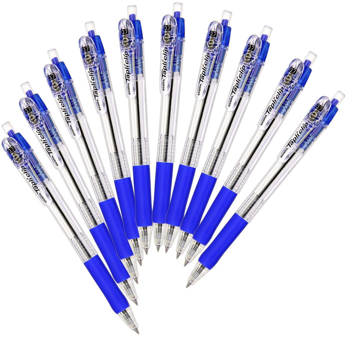 Zebra Permanent Ball Point Pen Tapri Clip 0.7 Blue 10 Count B-BN5-BL