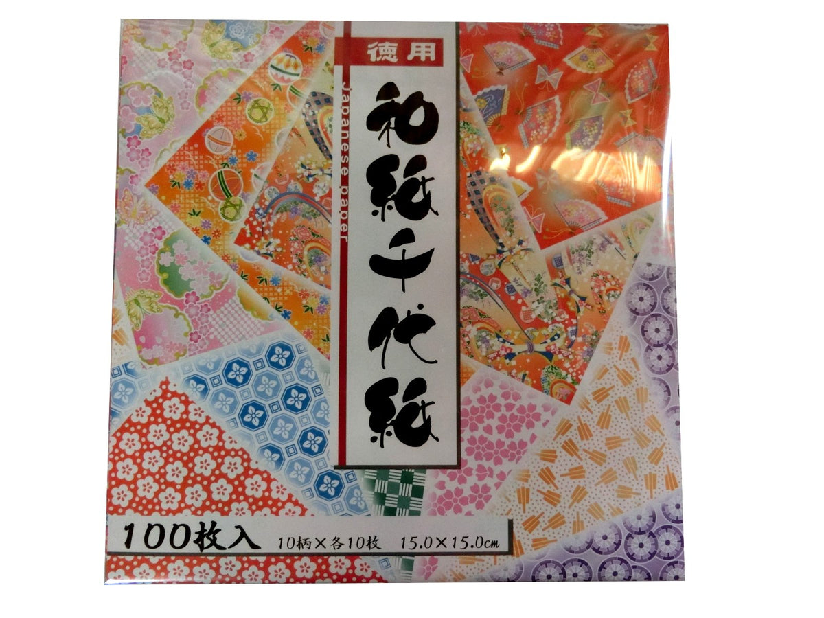 Toyo Washi Origami Paper - 100 Sheets, 6 x 6 Inches, Vividly Colored, Mulberry, Square