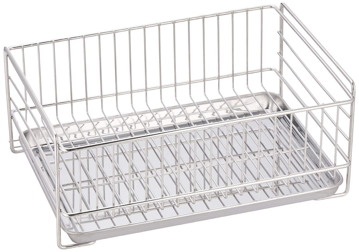 Pearl Metal HB-3938 Mini Stainless Steel Dish Drainer Basket, Silver