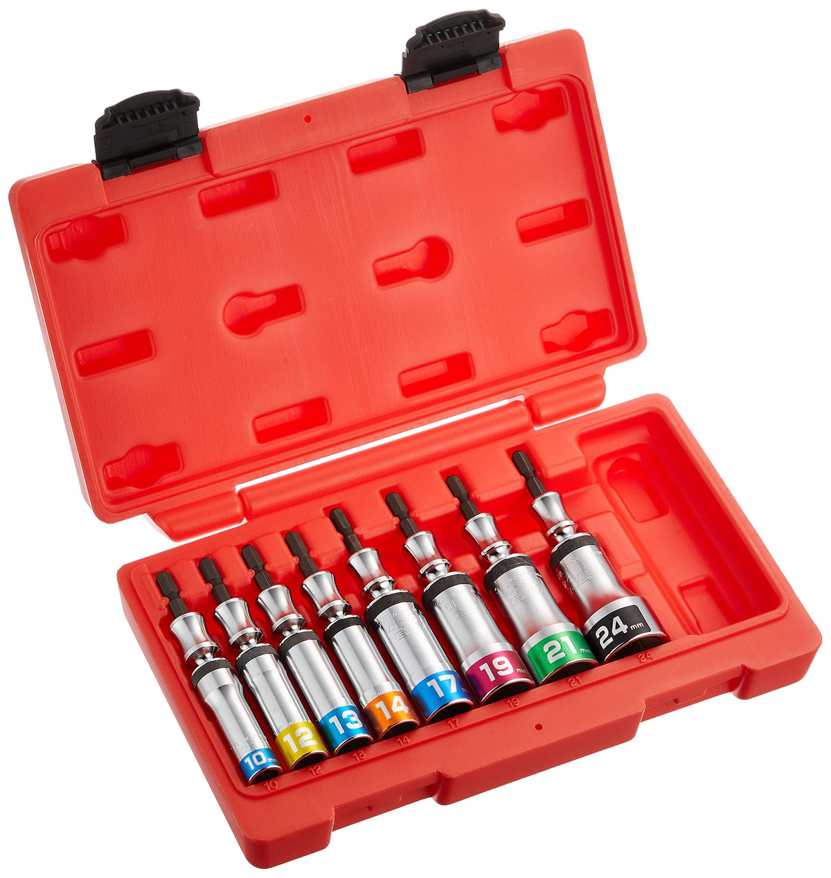 TOP EUS-1024S Universal Sockets, Set of 8, 0.4-0.9 inches (10-24 mm), 30° Oscillation, Case Included