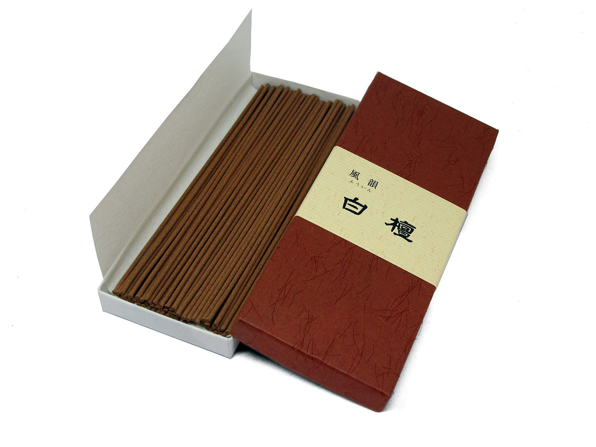Minorien Japanese Sandalwood Incense Sticks Fuin Byakudan Small Pack - 5.3 inches 65 Sticks - Made in Japan