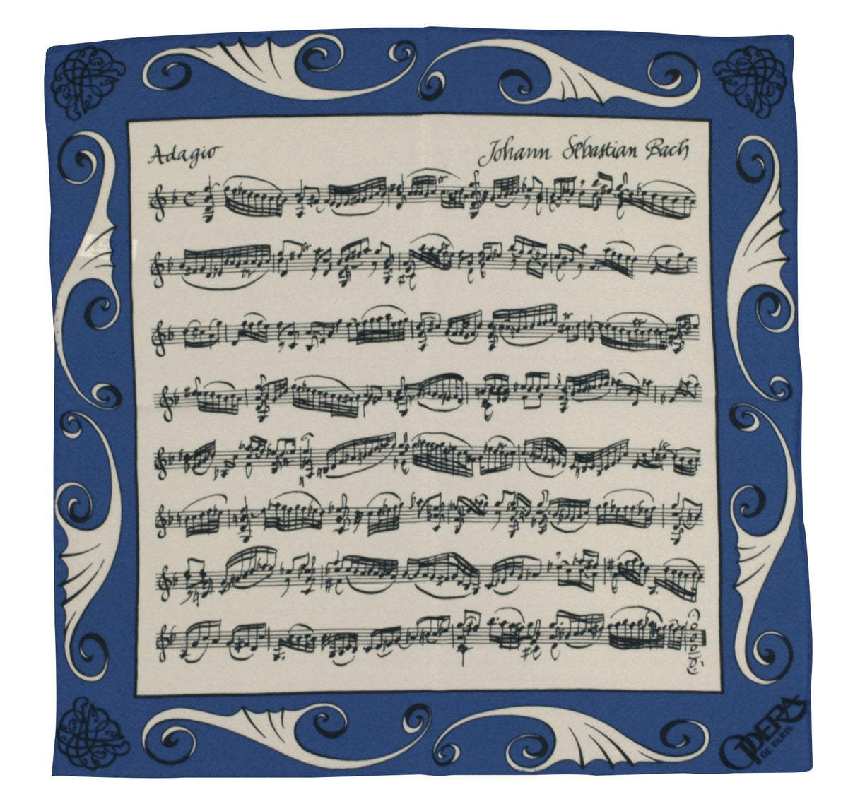 nakano Bach Music Notes Silk Square Blue PL – 400/BU