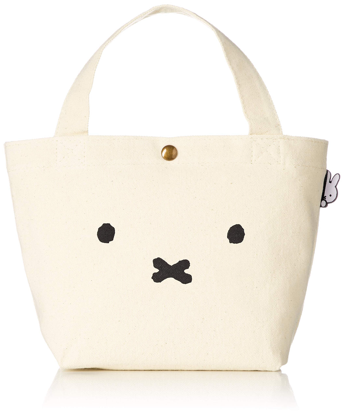 Hapitas 6015 Mini Tote Bag, Perfect for Lunch, Character Bag, Miffy Face Natural, One Size