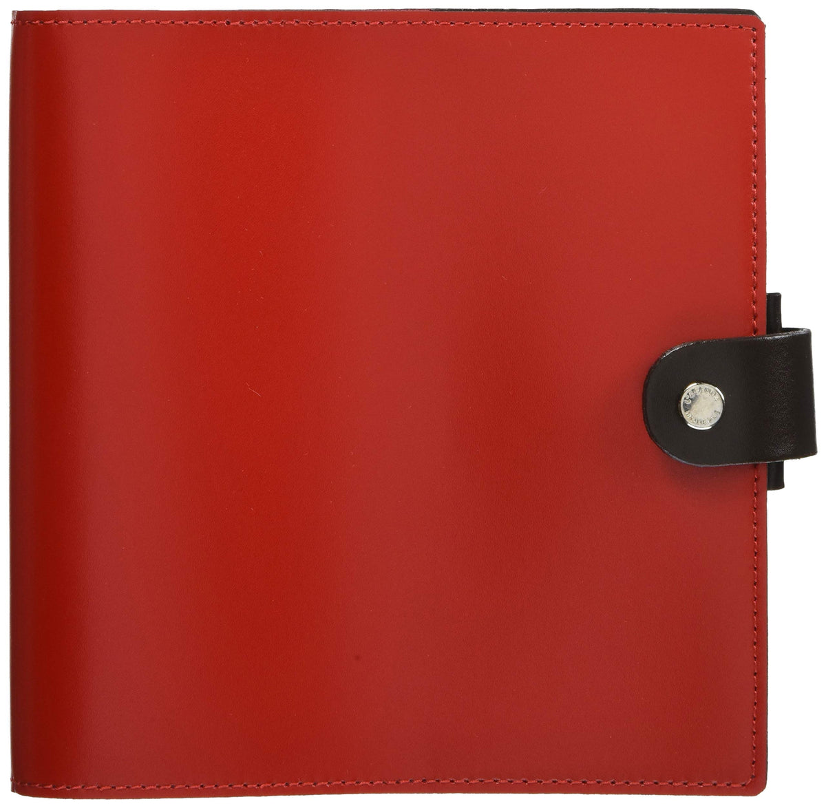 Quobadis Notebook Genuine Leather Cover, Duo Duo, 6.3 x 6.3 inches (16 x 16 cm), Rouge & Cafe qv16x1619rg