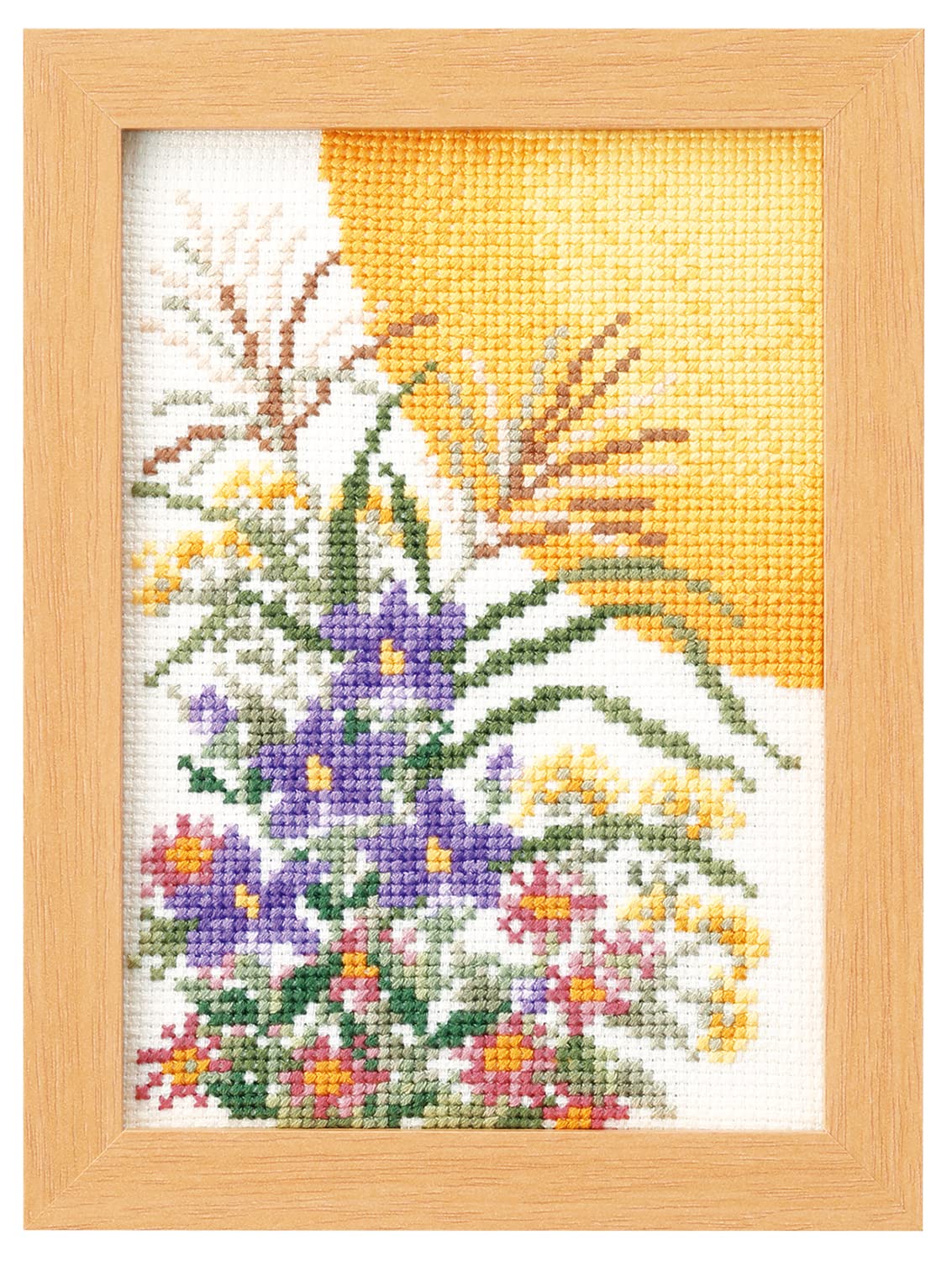 Orimpas Thread Embroidery Kit, 12 Months Small Flower Landscape, NO,7553 September Flower Viewing, Flower Ornaments - Marie Catherine Collection