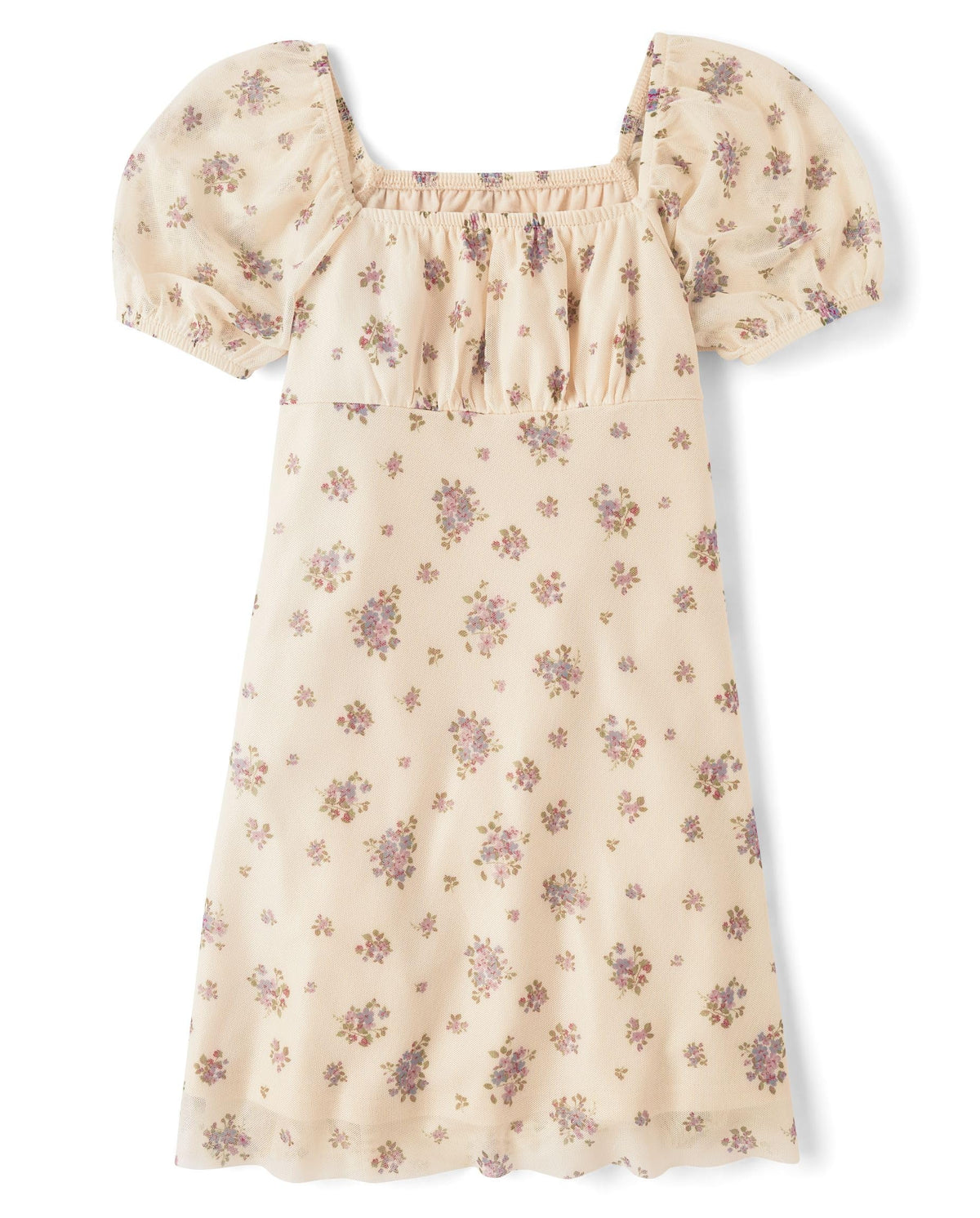 The Children's Place,Girls,Short Sleeve Casual Everyday Dresses,Frappe Floral Puff Sleeve,X-Small,