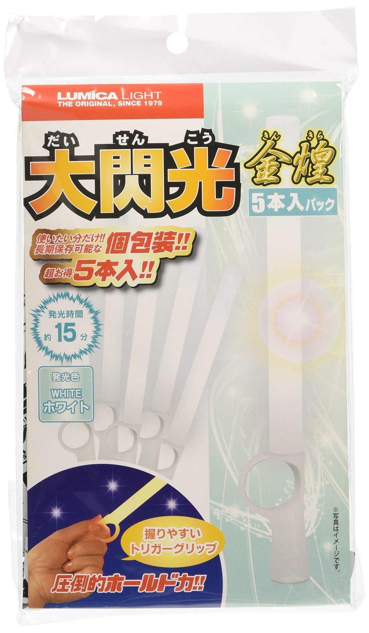 ルミカ(日本化学発光) High Brightness Concert Light, Lumica Light, Super Flash Gold Sparkle, Pack of 5, White