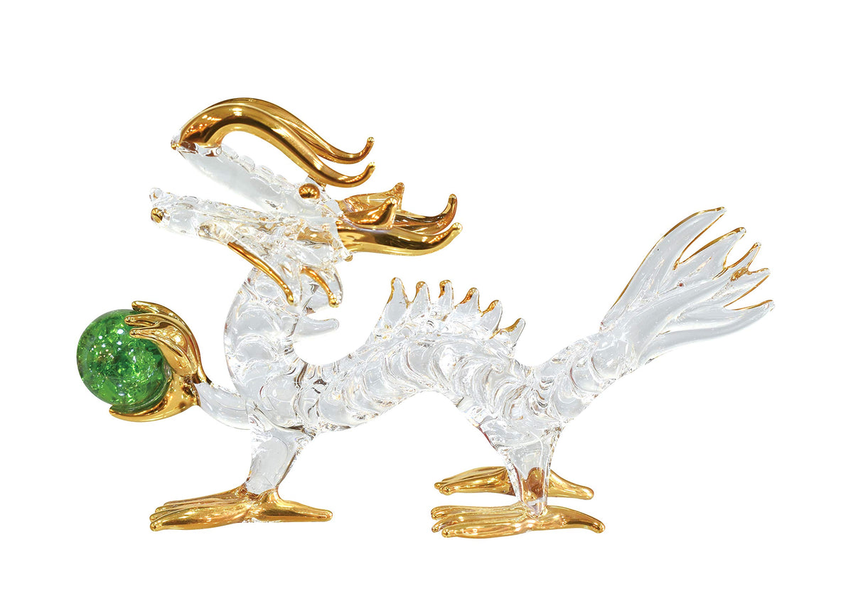 Forkart Handmade Glasswork Feng Shui Health Luck Ball Dragon 4"