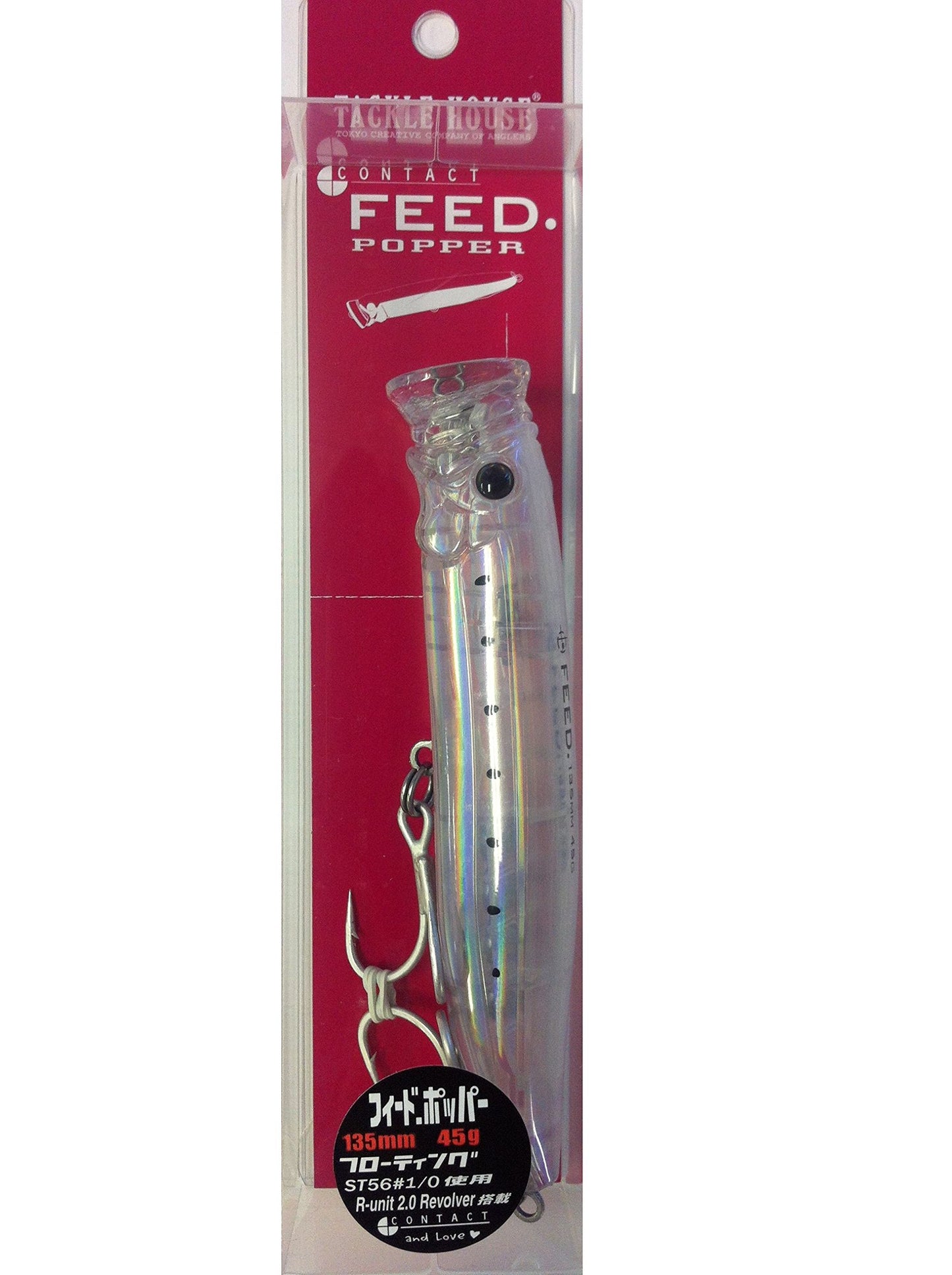 TackleHouse CFP135 Popper, Contact, Feed Popper, 5.3 inches (135 mm), 1.6 oz (45 g), Dot #21 Lure