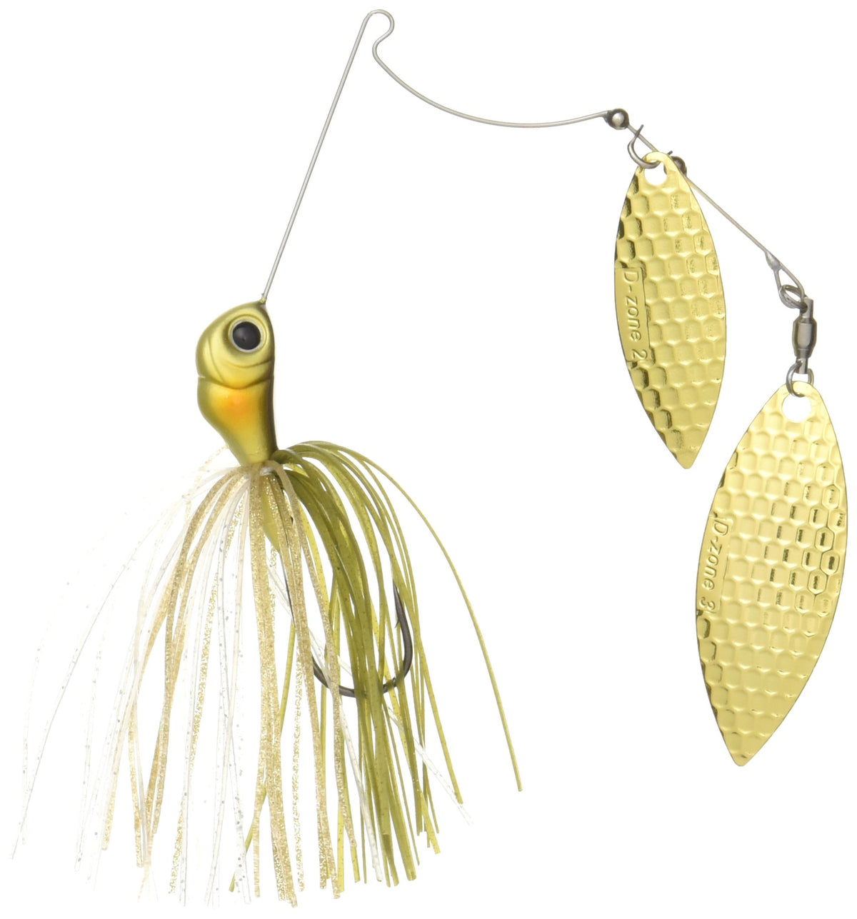 Evergreen Spinnerbait D-Zone Double Willow Leaf 1/2oz White Chart #02
