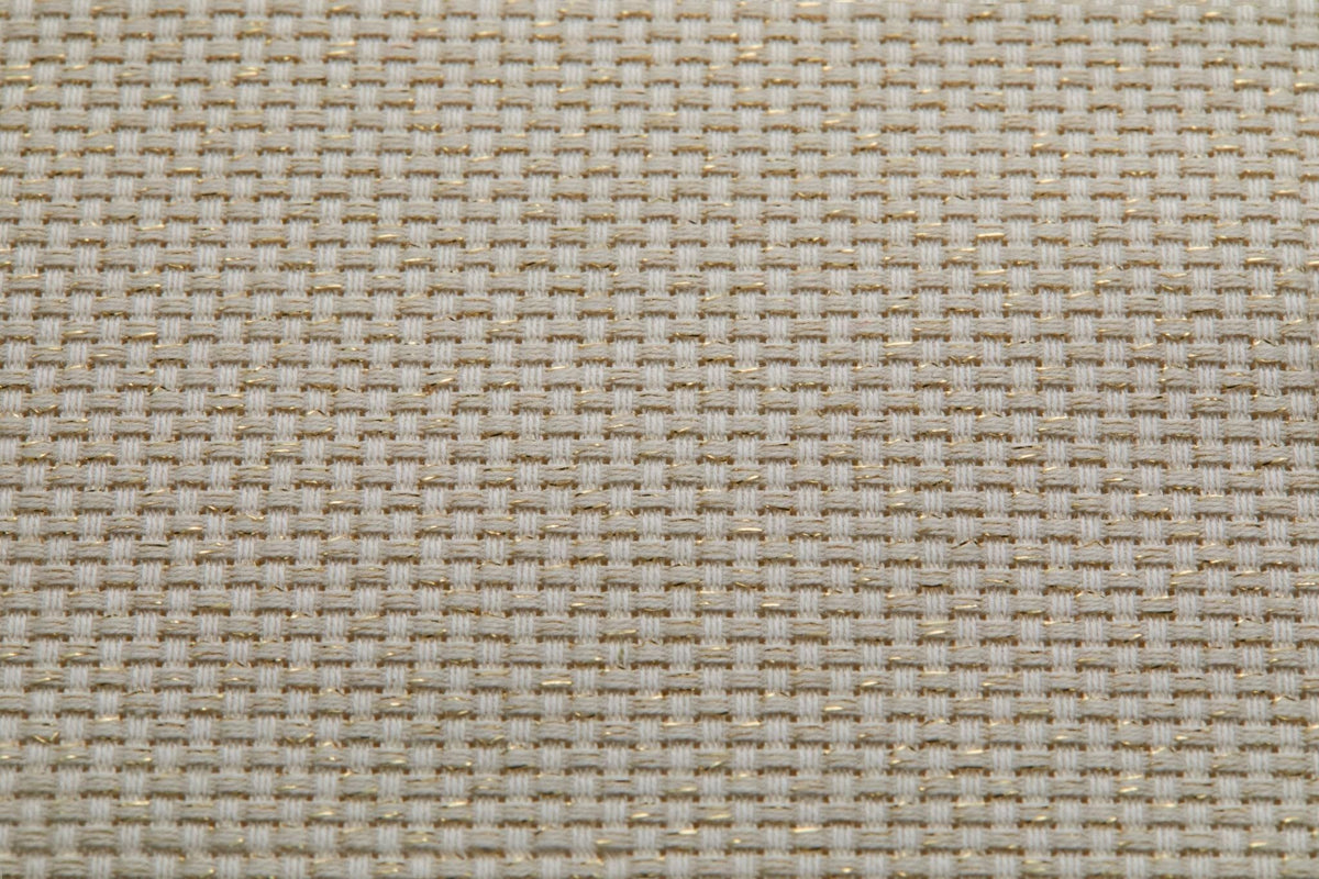 Cosmo No. 225535 Embroidery Cloth, Jaba Cross 55 Eyes, Lame Yarned, Lame Jaba Cross, Ivory/Gold, Pre-Cut Cloth, Approx. 13.8 x 20.5 inches (35 x 52 cm)