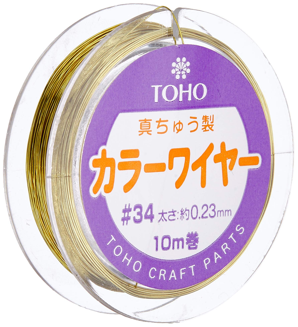 TOHO Wire #34 11-34-1 Thickness Approx. 0.009 inches (0.23 mm) x Length 32.8 ft (10 m) Roll Gold