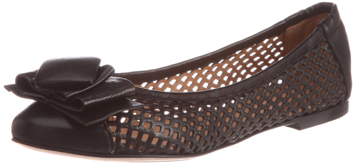 POMME DOR 1681 Flat Drape Corsage Mesh Pumps, Black, 39(26cm)