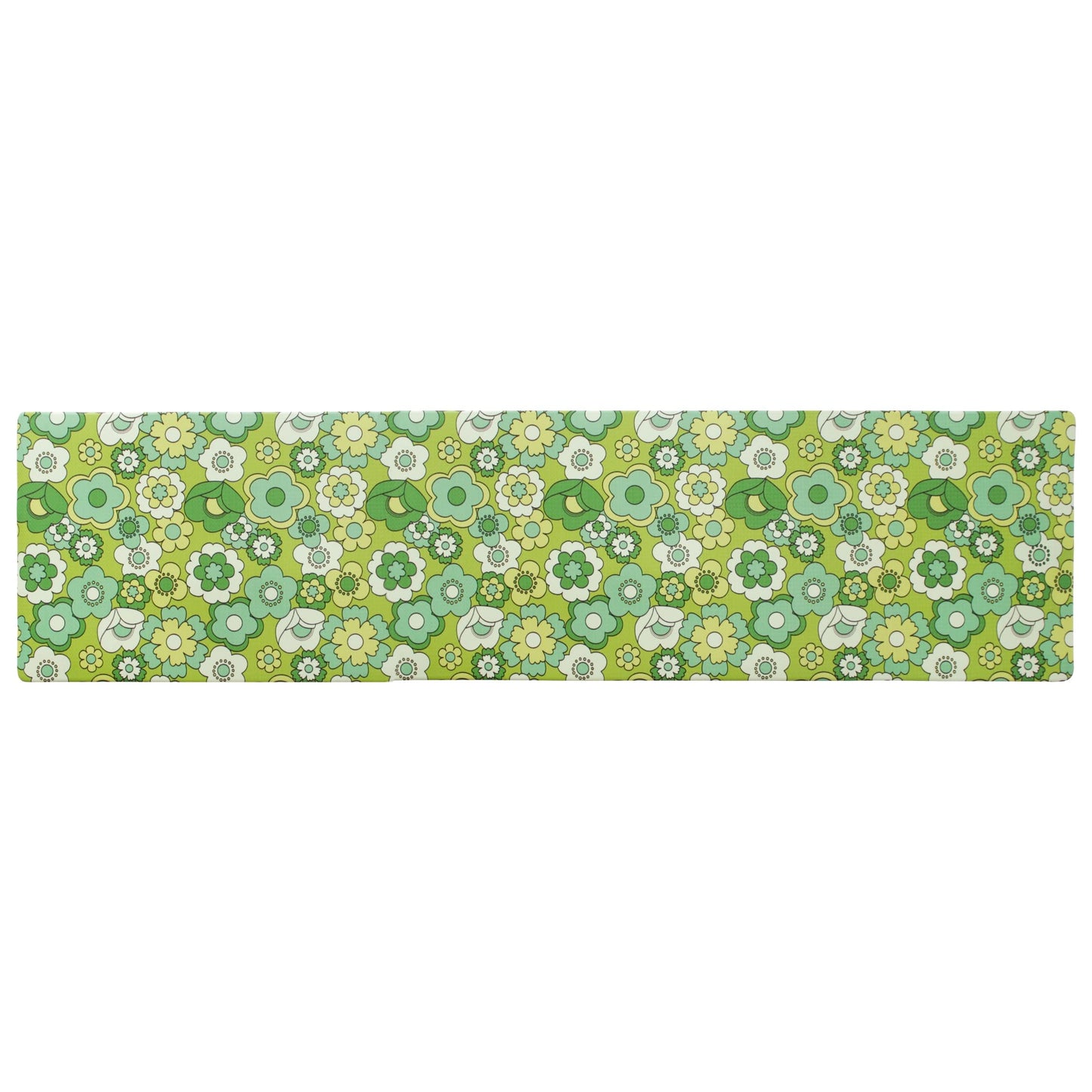 OKA Luance Kitchen Mat, Approx. 17.7 x 70.9 inches (45 x 180 cm), Green, Showa Retro, Wipeable, Soft PVC, Vinyl, No Washing Required
