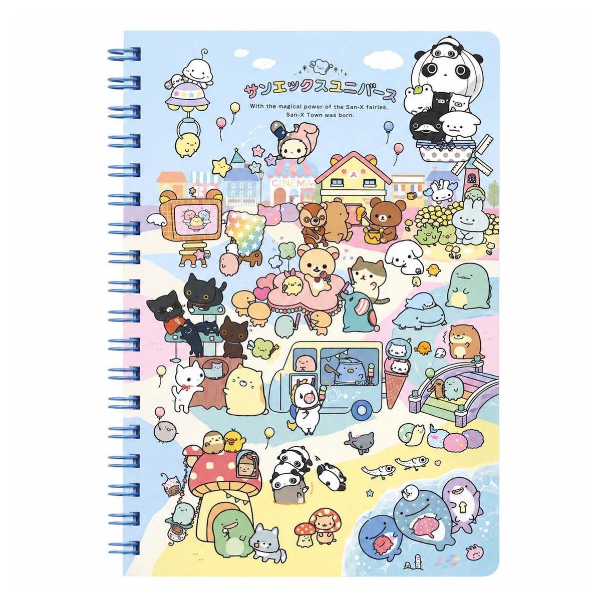 San-X Universe "San X Town" B6SP Notebook, Blue, NY45101 H7.1 x W4.9 x D0.6 inches (180 x 125 x 15 mm)