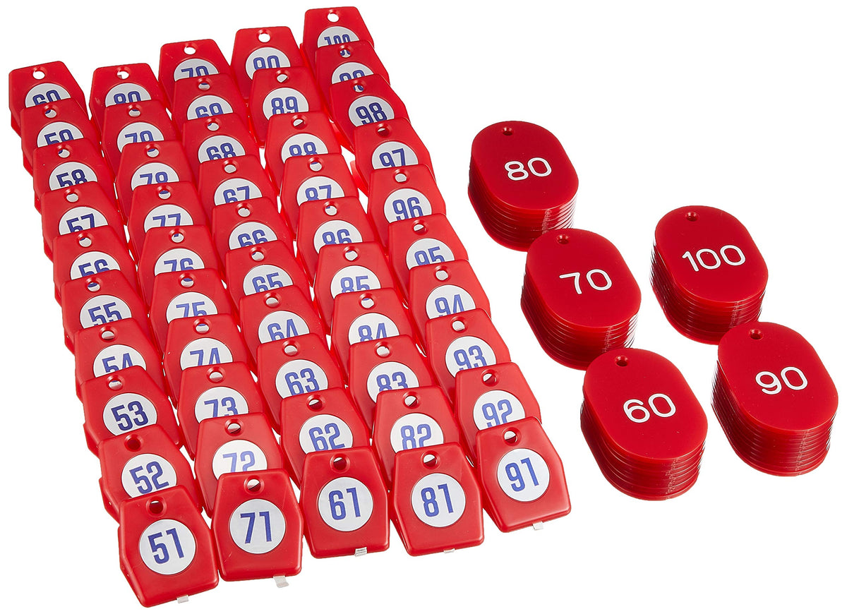 Simbi ZKL0908 Cloak Sign No. 01, Red, 51-100, Urea Resin, Japan (Set of 50)
