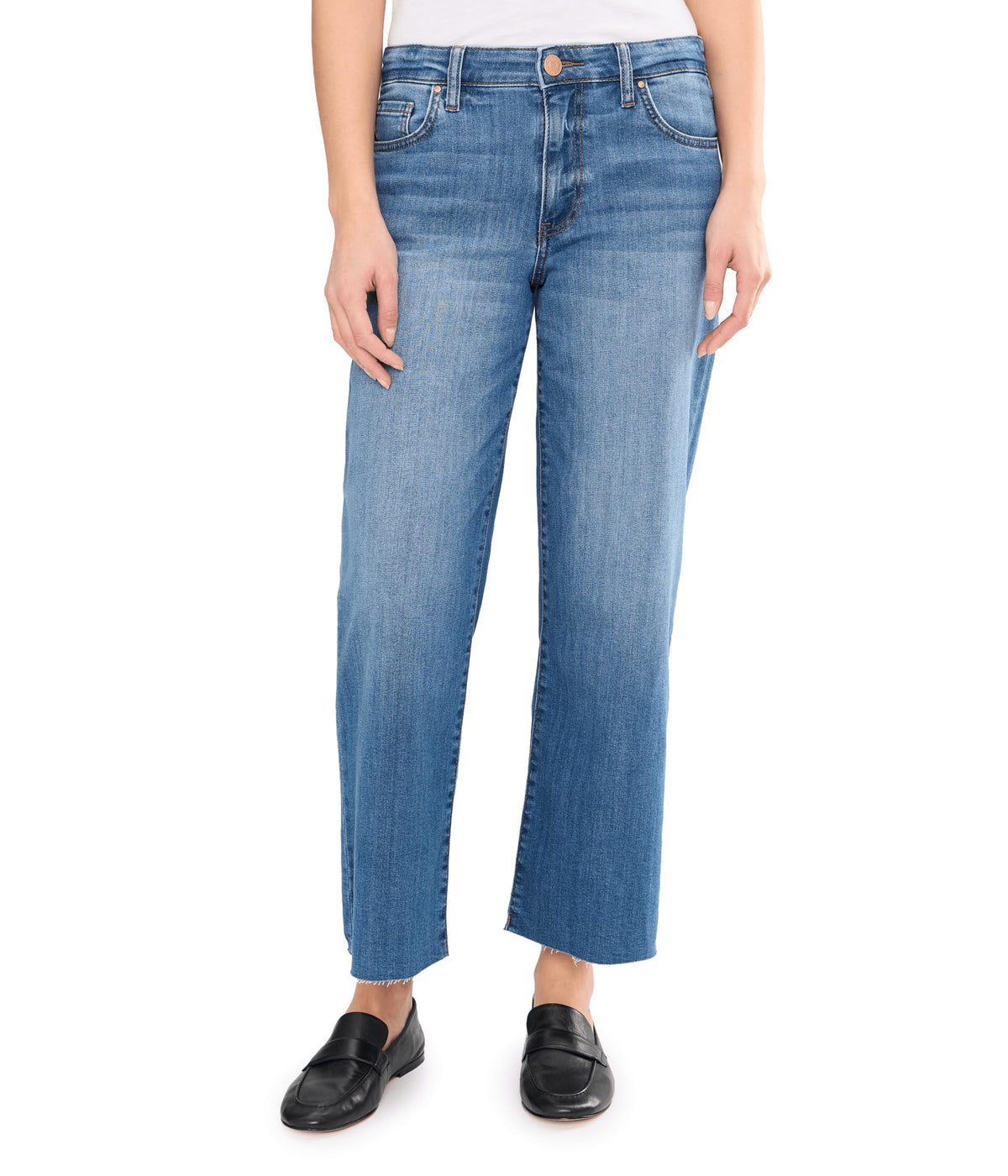 KUT from the Kloth, Women's, Charlotte High-Rise Wide Leg with Raw Hem, Soaring, Size: 6, Inseam: 27