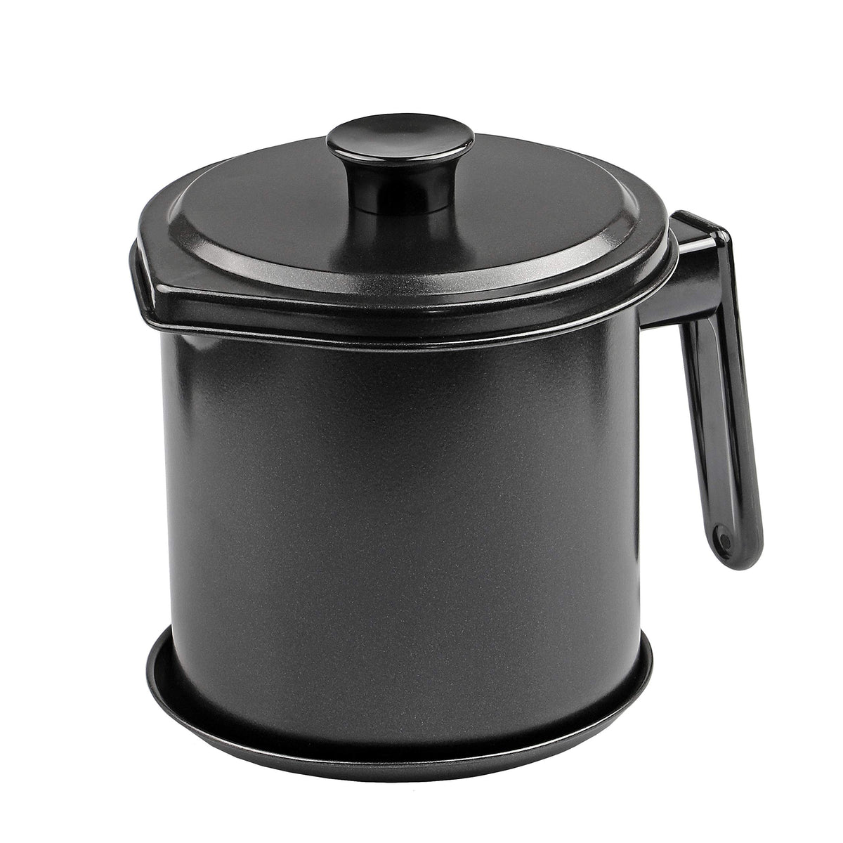 BLKP AZ-5040 Pearl Metal Oil Pot, 0.3 gal (1.1 L), Limited, Black, Oil Can, Saucer Included, Black
