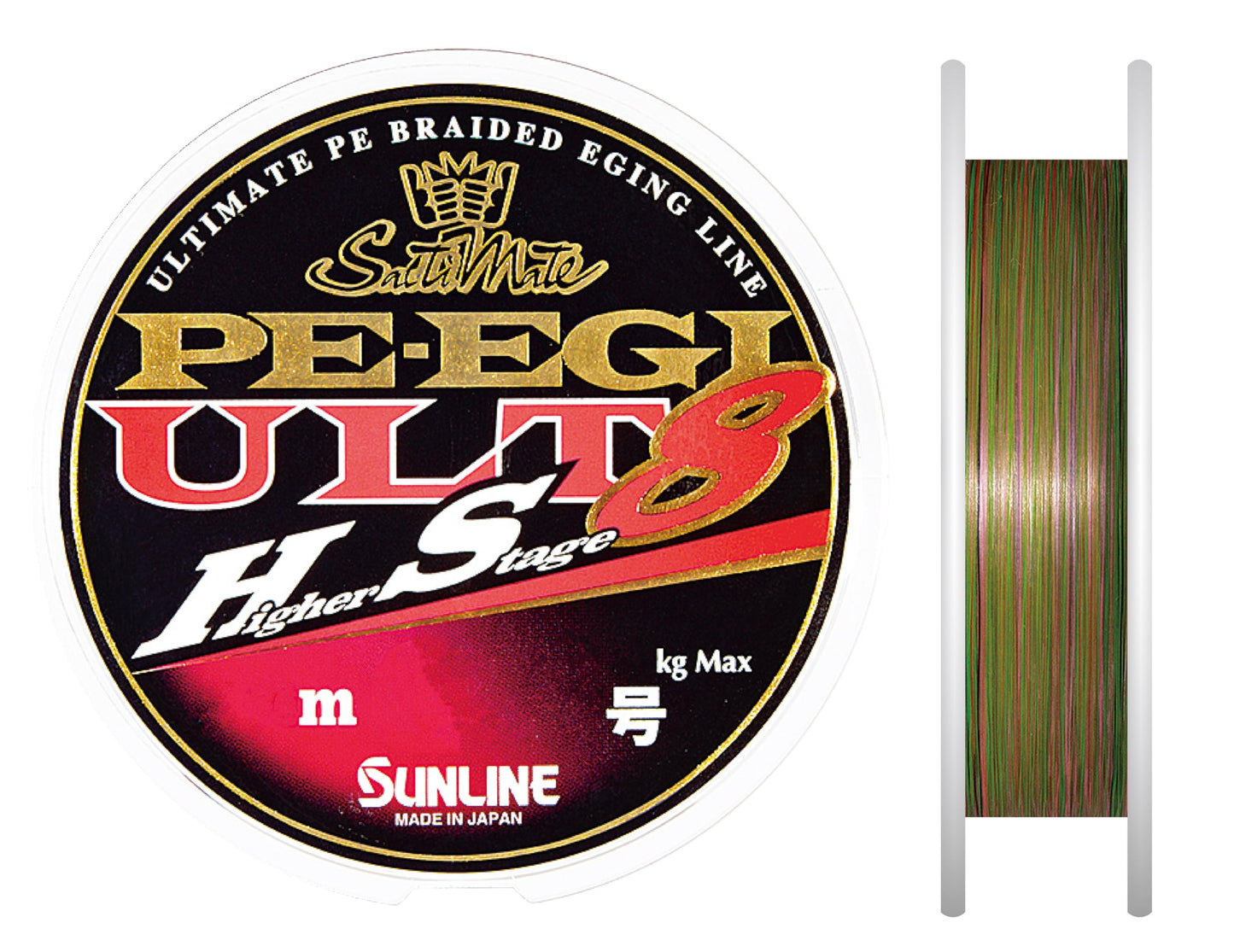 SUNLINE PE Line Saltimate PE Egi ULT HS8, 84.5 ft (240 m), No. 0.5, 7.9 lbs (3.9 kg), 8 Pieces, White, Pink, Light Green