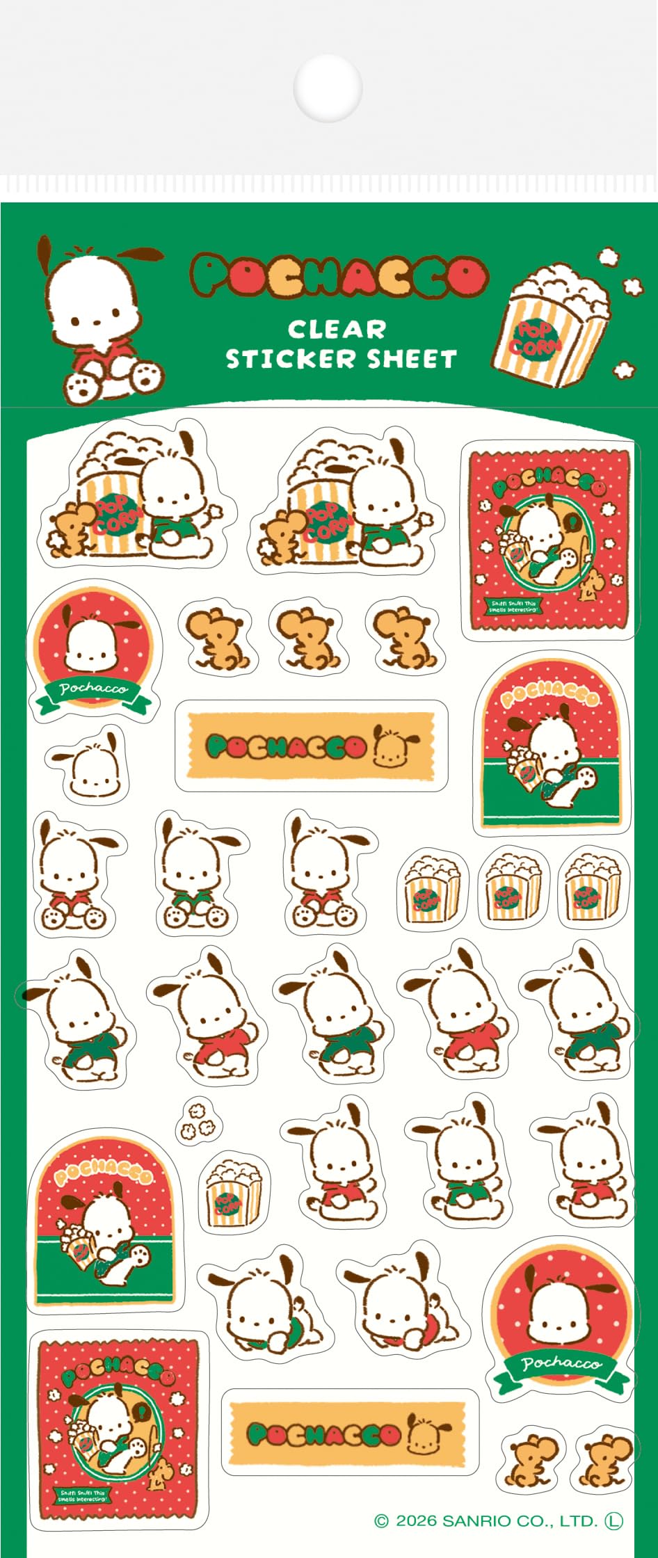 Furukawa Paperwork Sanrio Characters Transparent Seal Sheet, Snack Party Pochacco QS383