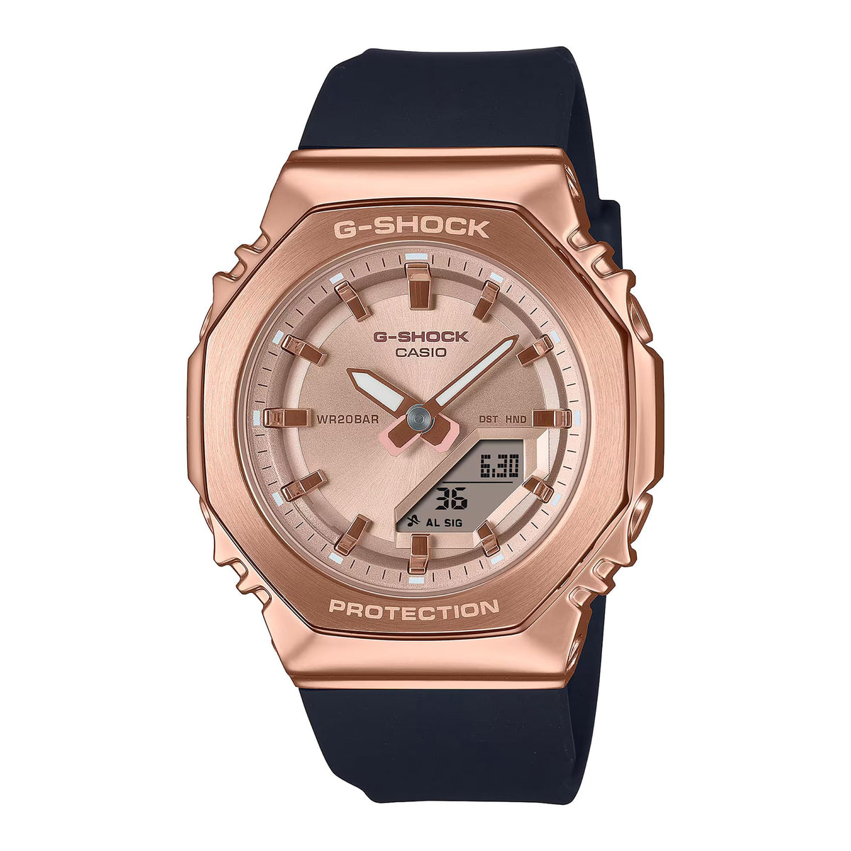 Casio G-Shock Rose Gold Black Octagonal Women's Watch GMS2110PG-1A4