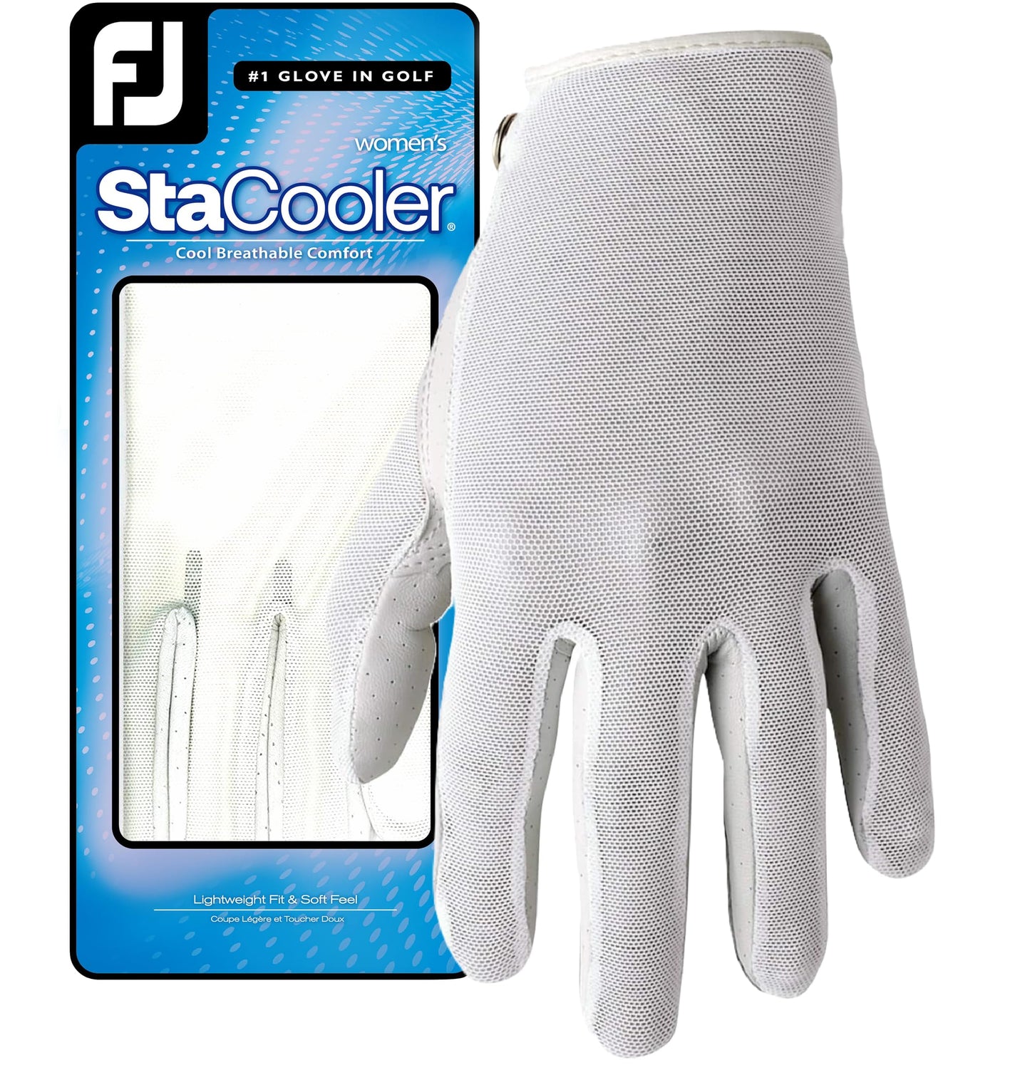 FootJoy Women's StaCooler Fashion Golf Gloves, Small, Worn on Left Hand, White