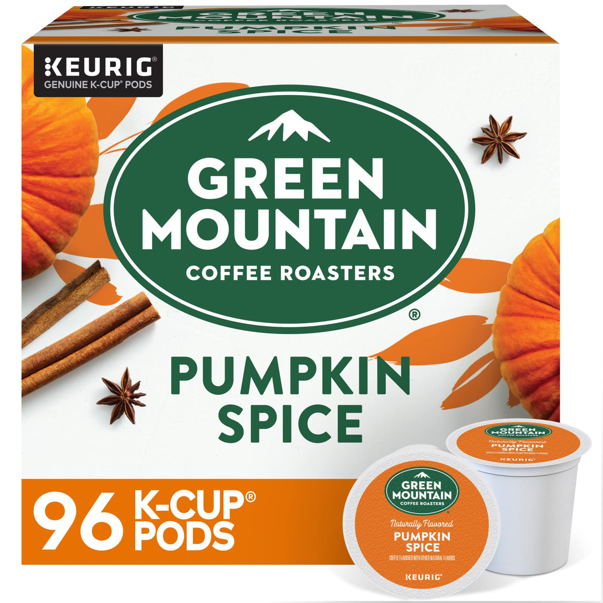 Green Mountain Coffee Roasters Pumpkin Spice Coffee, Keurig Single-Serve K-Cup Pods, Light Roast, 96 Count